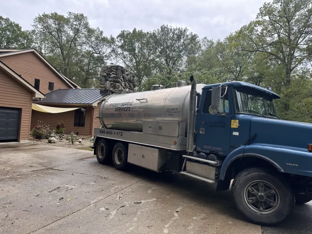Roll off dumpster rental on driveway