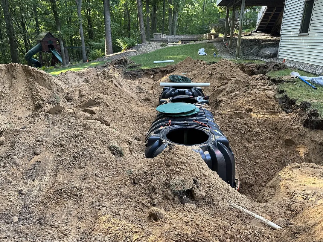 adept septic services installing a new septic tank